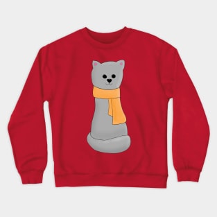 Cat in Orange Scarf Crewneck Sweatshirt